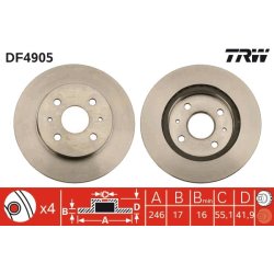 Brake Disc TRW DF4905 OE Ref 43512-97402-000