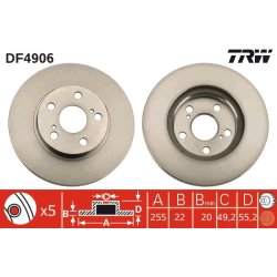 Brake Disc TRW DF4906 OE Ref 43512-47030