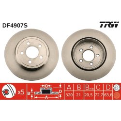 Brake Disc TRW DF4907S OE Ref 4779209AA