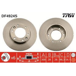 Brake Disc TRW DF4924S OE Ref 51712-4D200