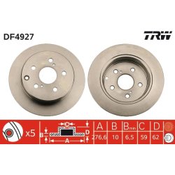 Brake Disc TRW DF4927 OE Ref 42431-05050