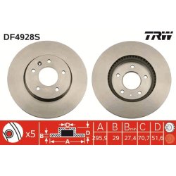 Brake Disc TRW DF4928S OE Ref 48 08 848
