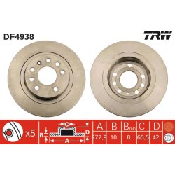 Brake Disc TRW DF4938 OE Ref 95526640