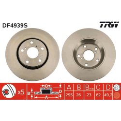Brake Disc TRW DF4939S OE Ref 43512-02190