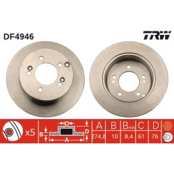 Brake Disc TRW DF4946 OE Ref 58411-1D000