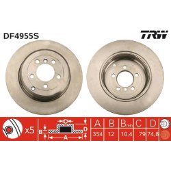 Brake Disc TRW DF4955S OE Ref SDB000211