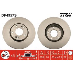 Brake Disc TRW DF4957S OE Ref 51712-3V000