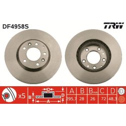 Brake Disc TRW DF4958S OE Ref L206-33-25XA
