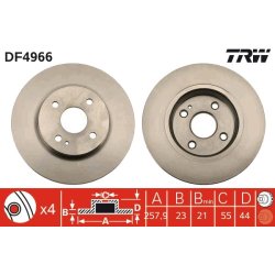 Brake Disc TRW DF4966 OE Ref DF71-33-251A