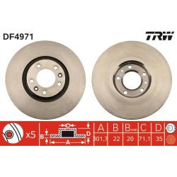 Brake Disc TRW DF4971 OE Ref 4249 11