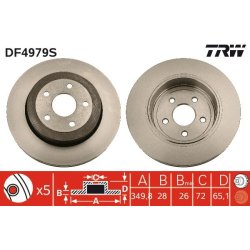 Brake Disc TRW DF4979S OE Ref 05290731AA