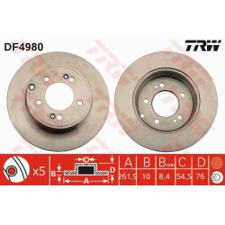 Brake Disc TRW DF4980 OE Ref 58411-3S100