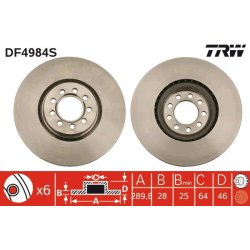 Brake Disc TRW DF4984S OE Ref 2996121