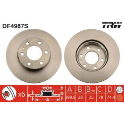Brake Disc TRW DF4987S OE Ref 504121605