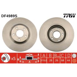 Brake Disc TRW DF4989S OE Ref 40 20 6JY 01A