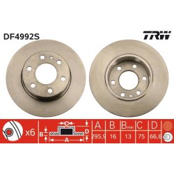 Brake Disc TRW DF4992S OE Ref 2996028