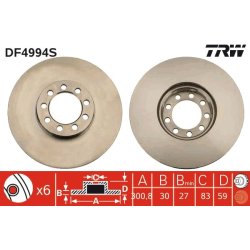 Brake Disc TRW DF4994S OE Ref 2996122
