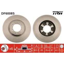 Brake Disc TRW DF6008S OE Ref 51712-H1030