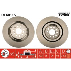 Disque de frein TRW DF6011S pour SEAT LEON OE 1ML615301