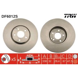 Brake Disc TRW DF6012S OE Ref A 211 421 11 12