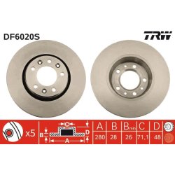Brake Disc TRW DF6020S OE Ref 4249 21