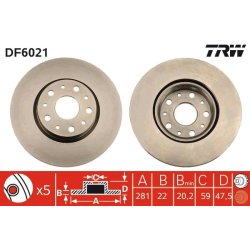 Disque de frein TRW DF6021 pour LANCIA THESIS OE 46469907
