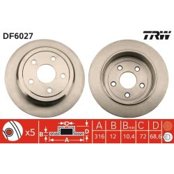 Brake Disc TRW DF6027 OE Ref 4779208AB