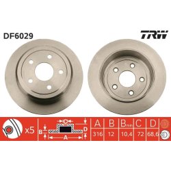 Brake Disc TRW DF6029 OE Ref 052060147AA