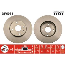 Brake Disc TRW DF6031 OE Ref 96329364