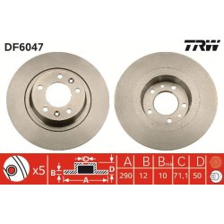 Brake Disc TRW DF6047 OE Ref E 169 294