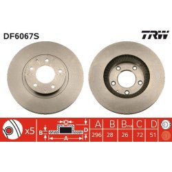 Brake Disc TRW DF6067S OE Ref L12Y-33-251