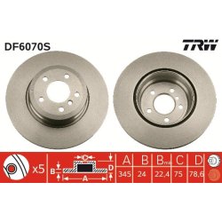 Brake Disc TRW DF6070S OE Ref 6 771 971