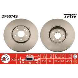 Brake Disc TRW DF6074S OE Ref 05135475AA