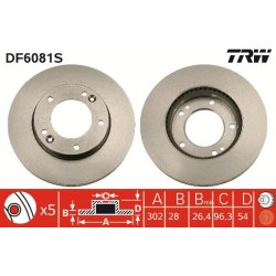 Brake Disc TRW DF6081S OE Ref 51712-3E500