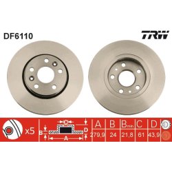 Brake Disc TRW DF6110 OE Ref 415 420 00 01