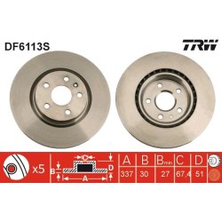 Brake Disc TRW DF6113S OE Ref 5 69 335