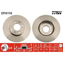Brake Disc TRW DF6116 OE Ref 51712-07700