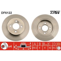 Brake Disc TRW DF6122 OE Ref 55611-58M00