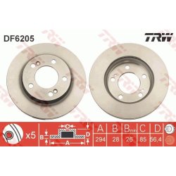 Brake Disc TRW DF6205 OE Ref 4144109110
