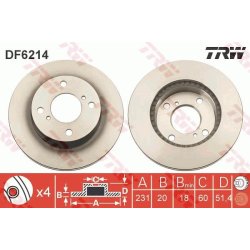 Brake Disc TRW DF6214 OE Ref 55311M68K10