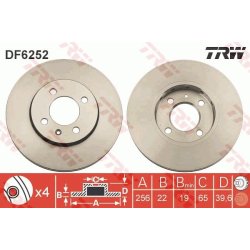 Brake Disc TRW DF6252 OE Ref 1S0 615 301 L