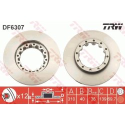 Brake Disc TRW DF6307S OE Ref MK374048