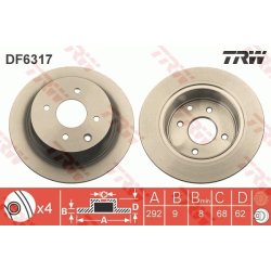 Brake Disc TRW DF6317 OE Ref D3206EM10A
