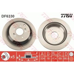 Brake Disc TRW DF6330 OE Ref 58411-3J500