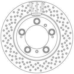 Disque de frein TRW DF6337S pour PORSCHE 911, BOXSTER, CAYMAN OE 98735240300 TRW