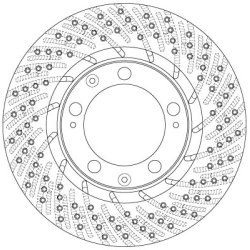Disque de frein TRW DF6466S pour PORSCHE 911 OE 99335104301