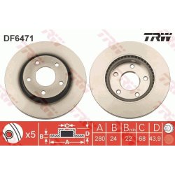 Brake Disc TRW DF6471 OE Ref 40206-1KA3A