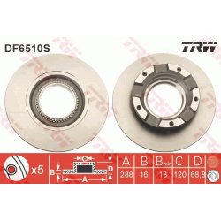 Brake Disc TRW DF6510S OE Ref 1764283