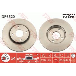 Brake Disc TRW DF6520 OE Ref 1360273