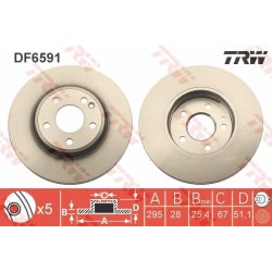 Disque de frein TRW DF6591 pour MERCEDES OE A2464212412 TRW